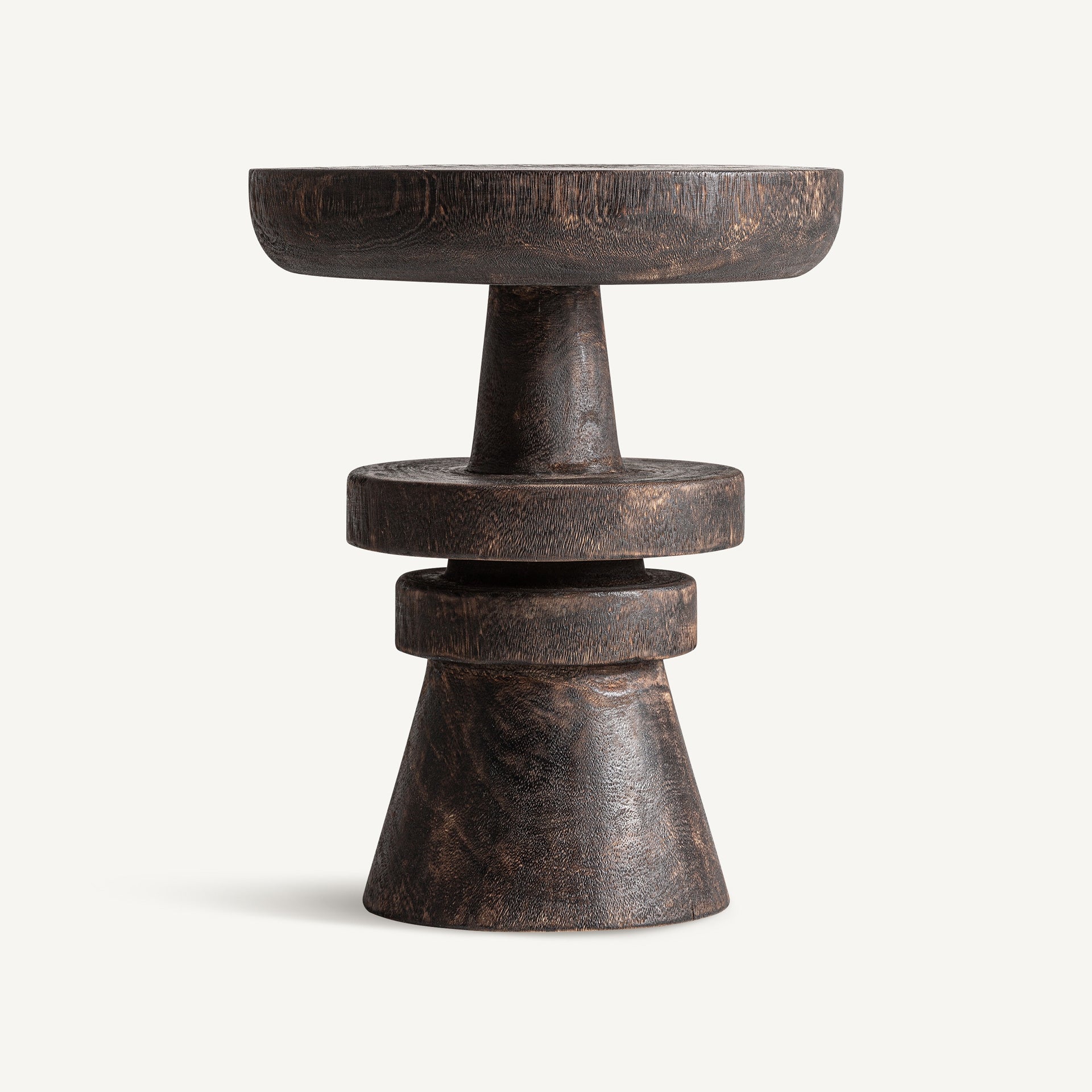 Kaania Suar Wood Side Table - 61cm - Maison Rêves UK