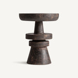 Kaania Suar Wood Side Table - 50cm - Maison Rêves UK