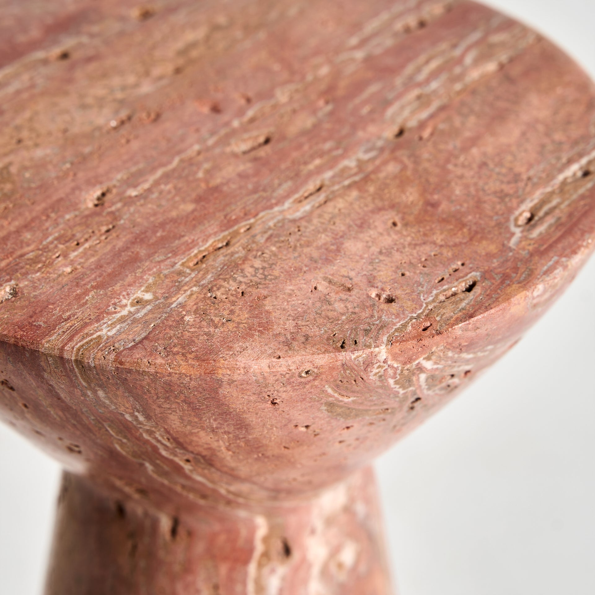 Ludus Travertine Side Table - Maison Rêves UK