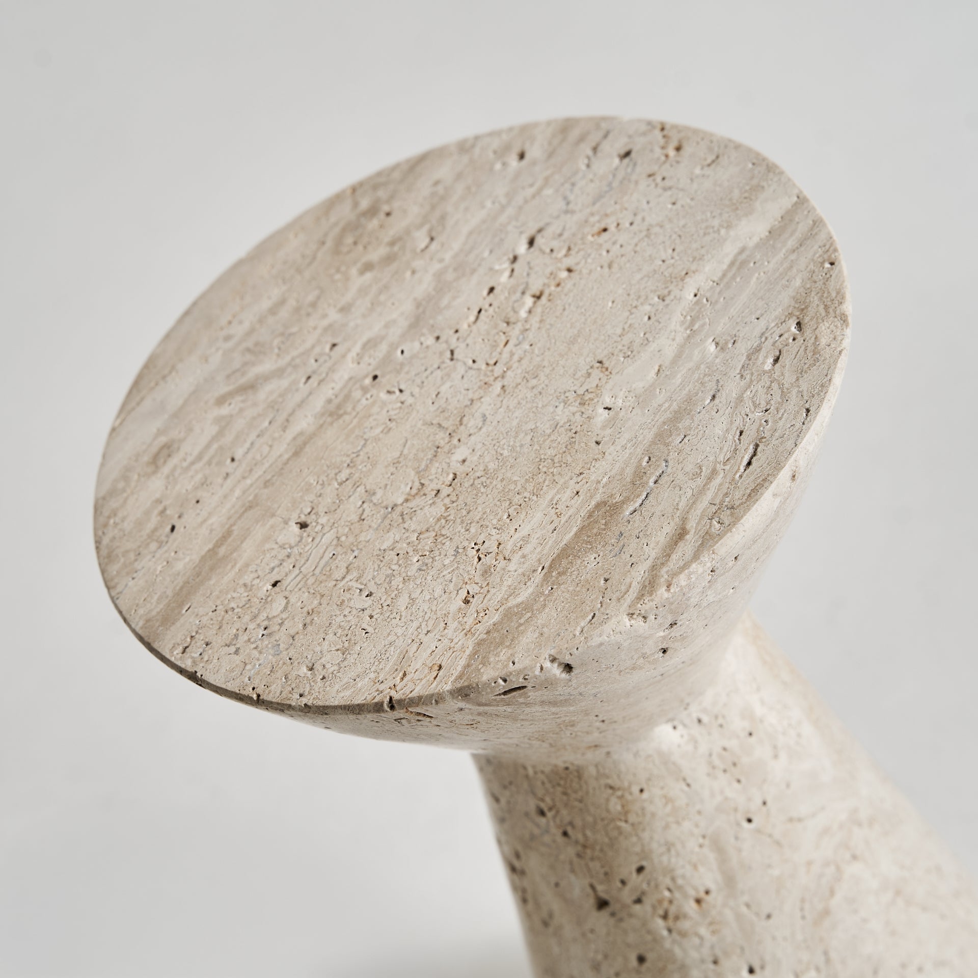 Motrus Travertine Side Table - Maison Rêves UK
