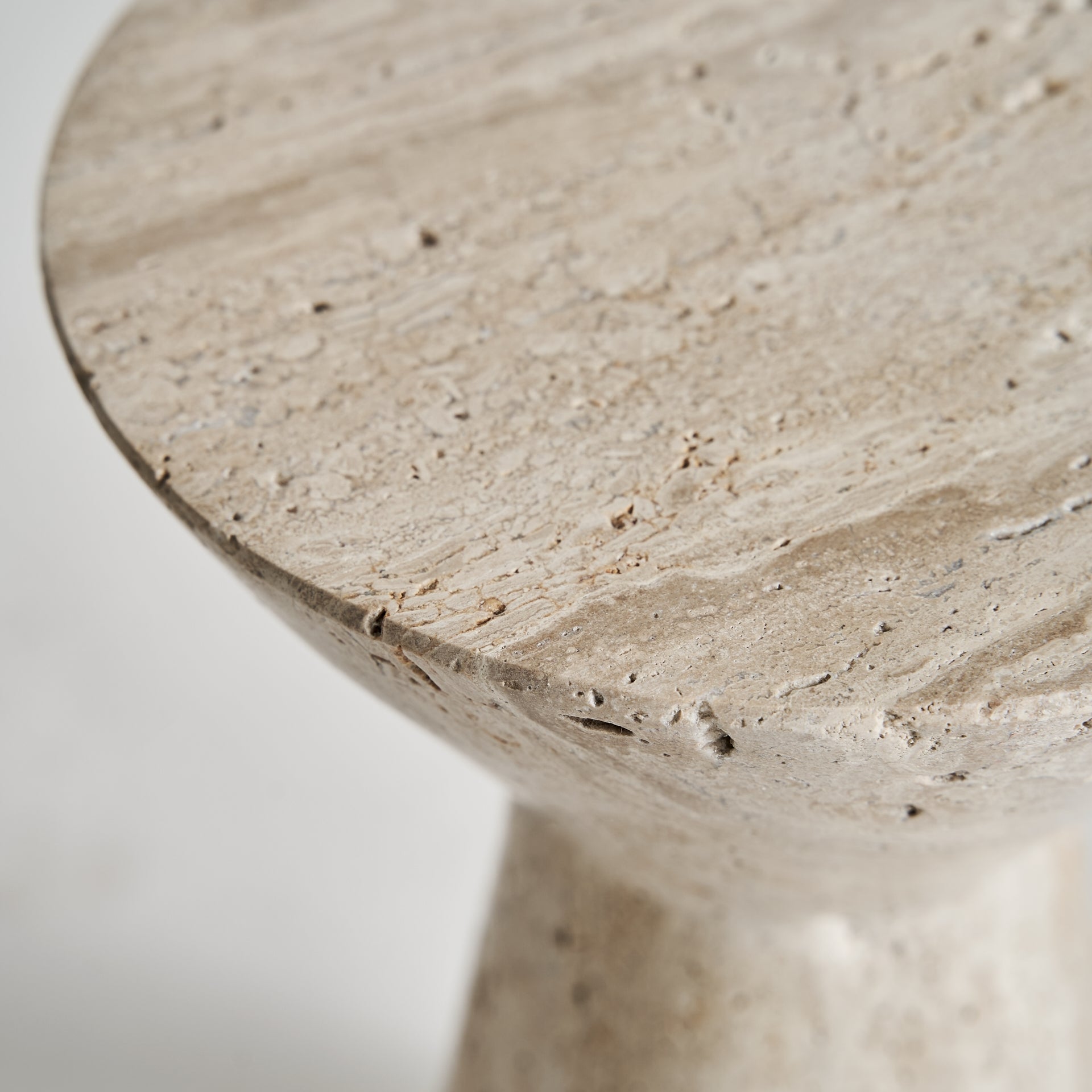 Motrus Travertine Side Table - Maison Rêves UK