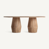Jacquard Light Brown Mango Wood Dining Table - Maison Rêves UK