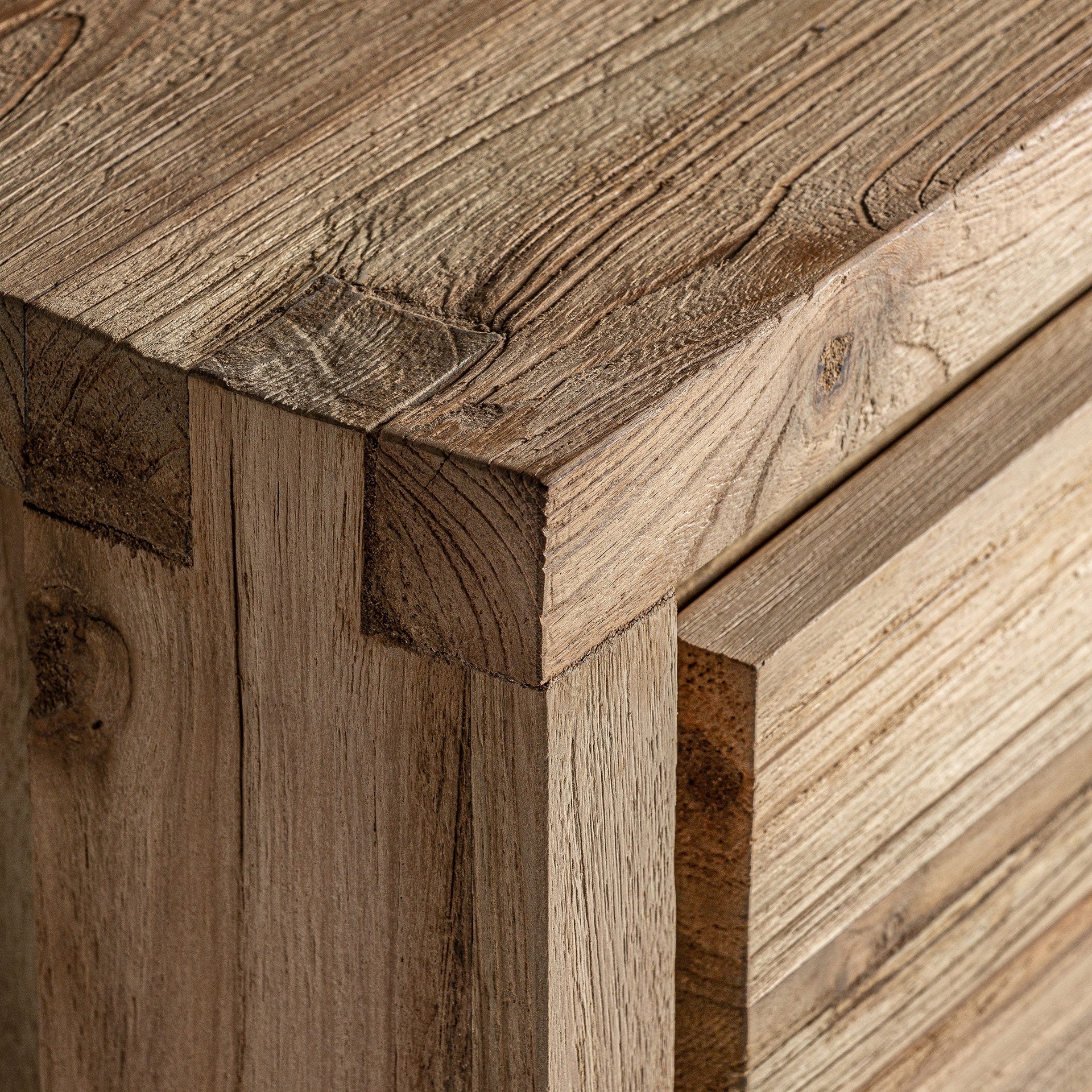 Lux Railway Wood Bedside Table - Maison Rêves UK