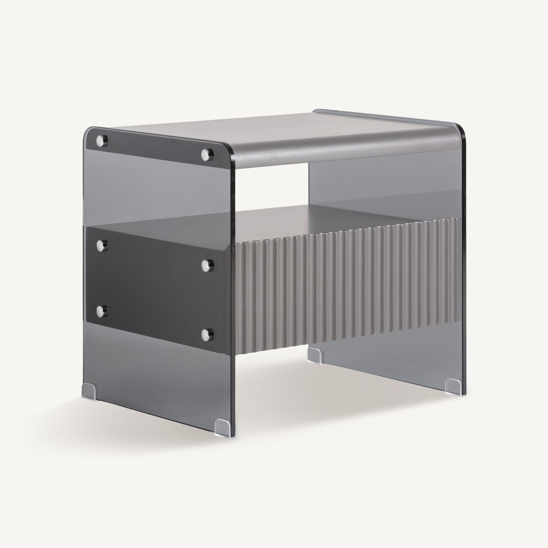 Meylan Grey Bedside Table - Maison Rêves UK