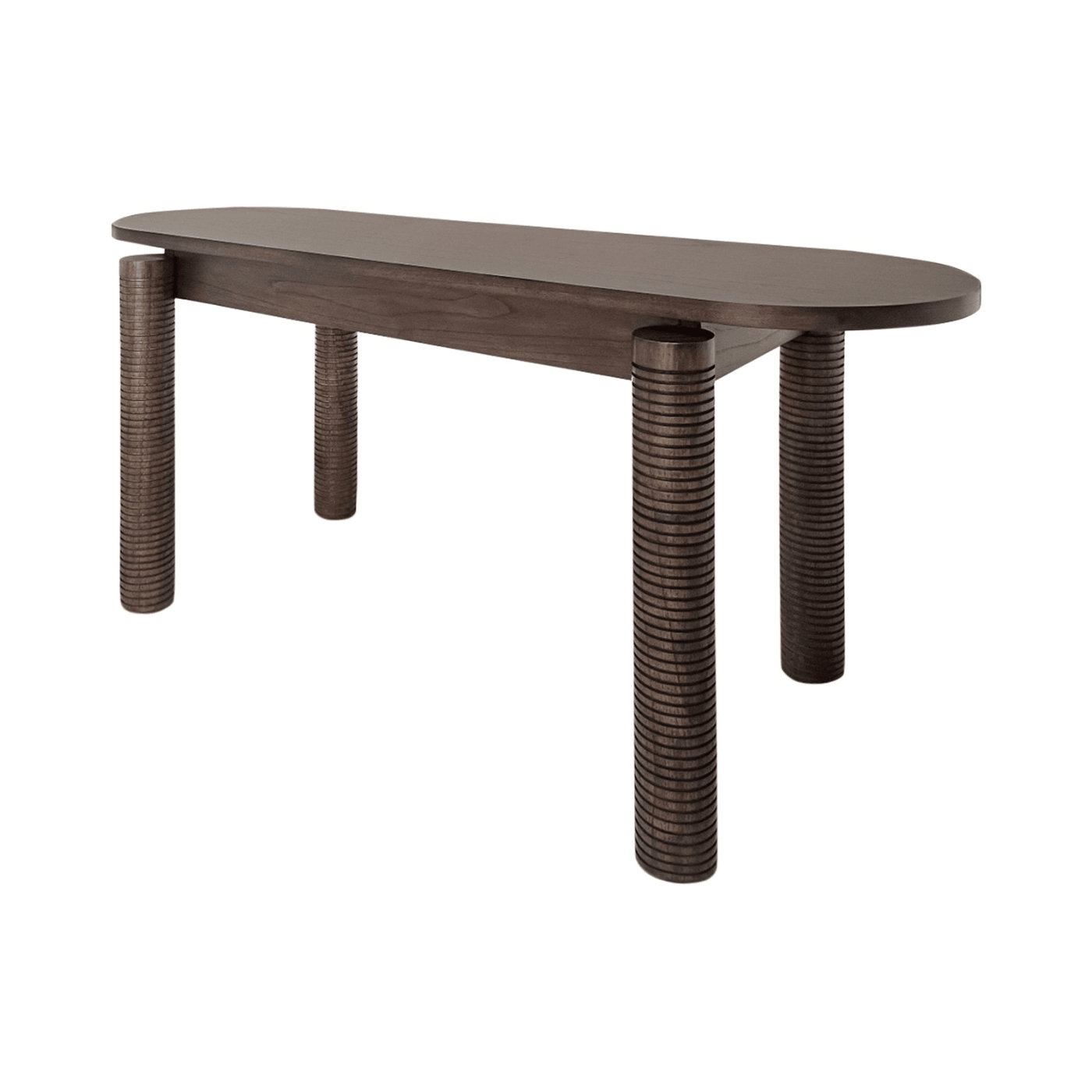 Mezze Mindi Wood Oval Console Table with Roasted Coffee Finish - Maison Rêves UK