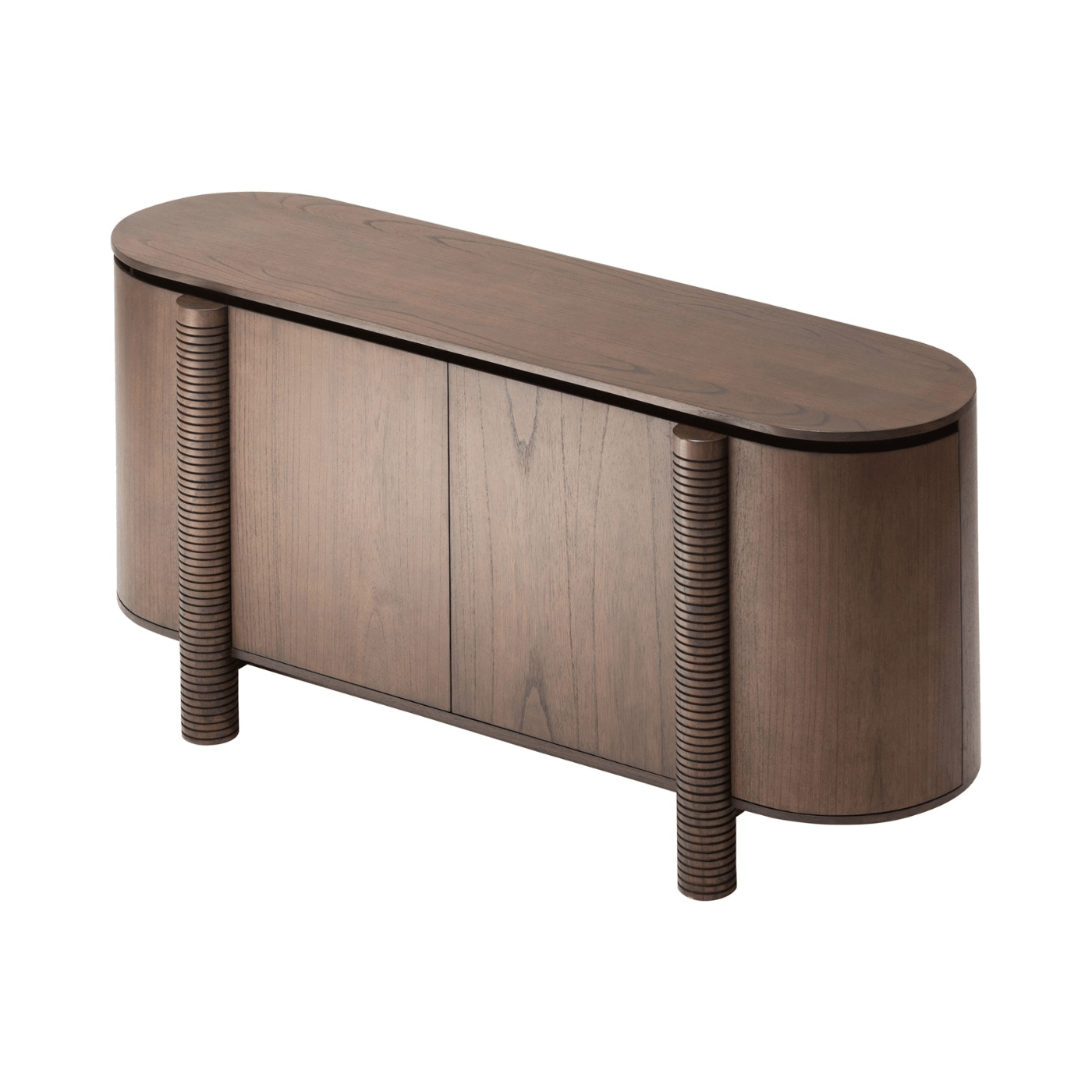 Mezze Mindi Wood Oval Sideboard with Roasted Coffee Finish - Maison Rêves UK