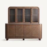 Douzy Oak Wood Bar Cabinet - Maison Rêves UK