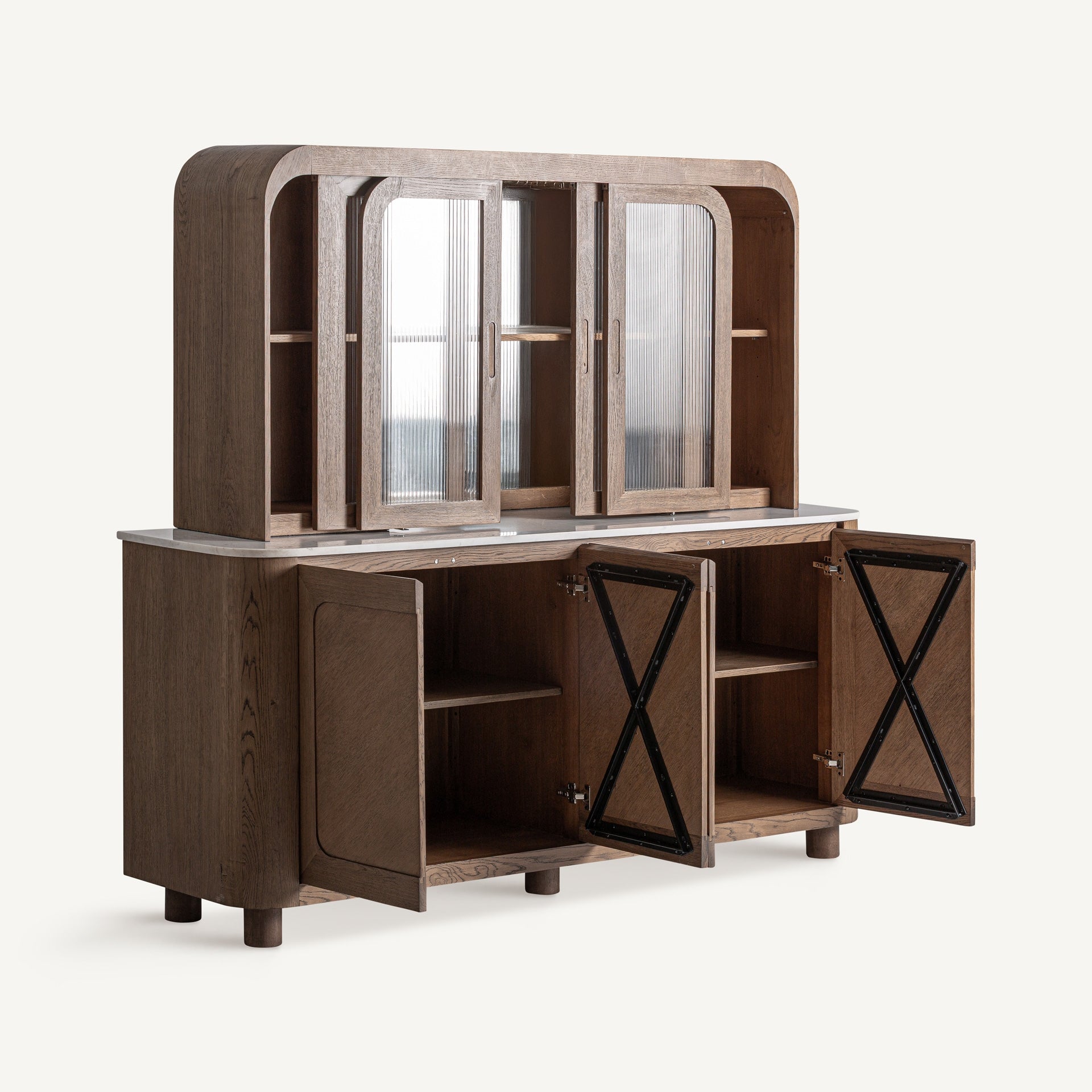 Douzy Oak Wood Bar Cabinet - Maison Rêves UK