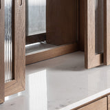Douzy Oak Wood Bar Cabinet - Maison Rêves UK