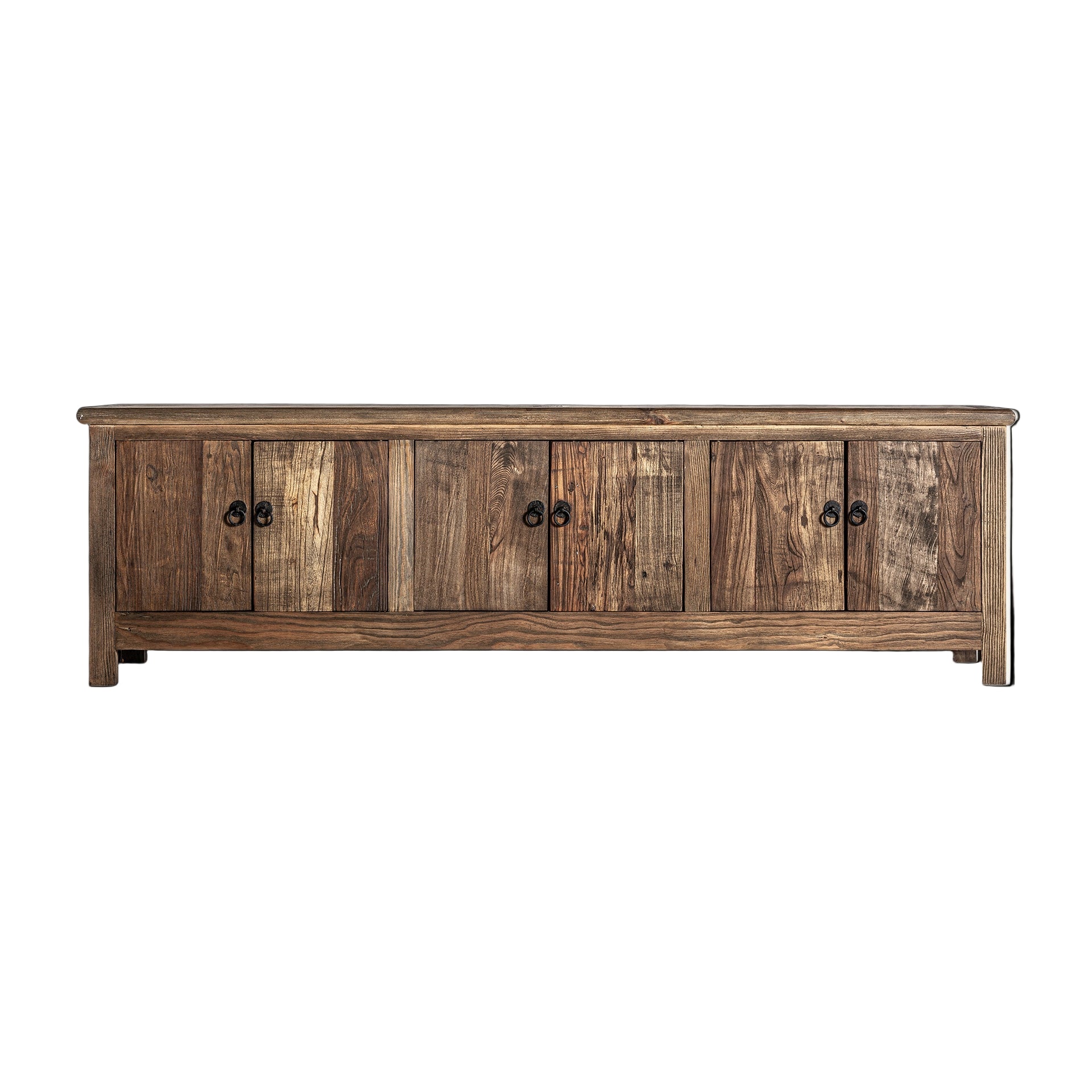Wooden cabinet with a rustic design on a white background