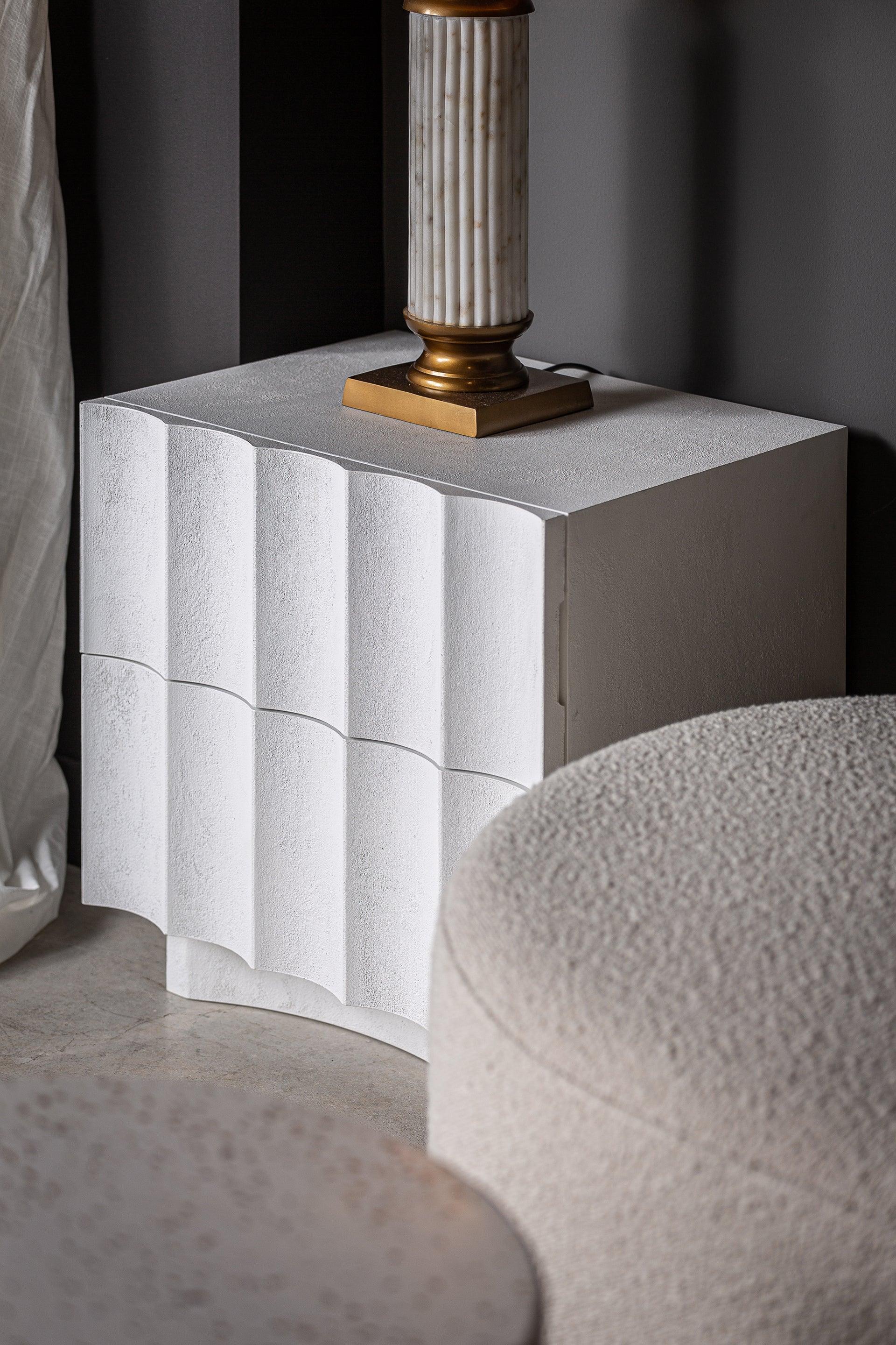 Mulcey White Bedside Table - Maison Rêves UK