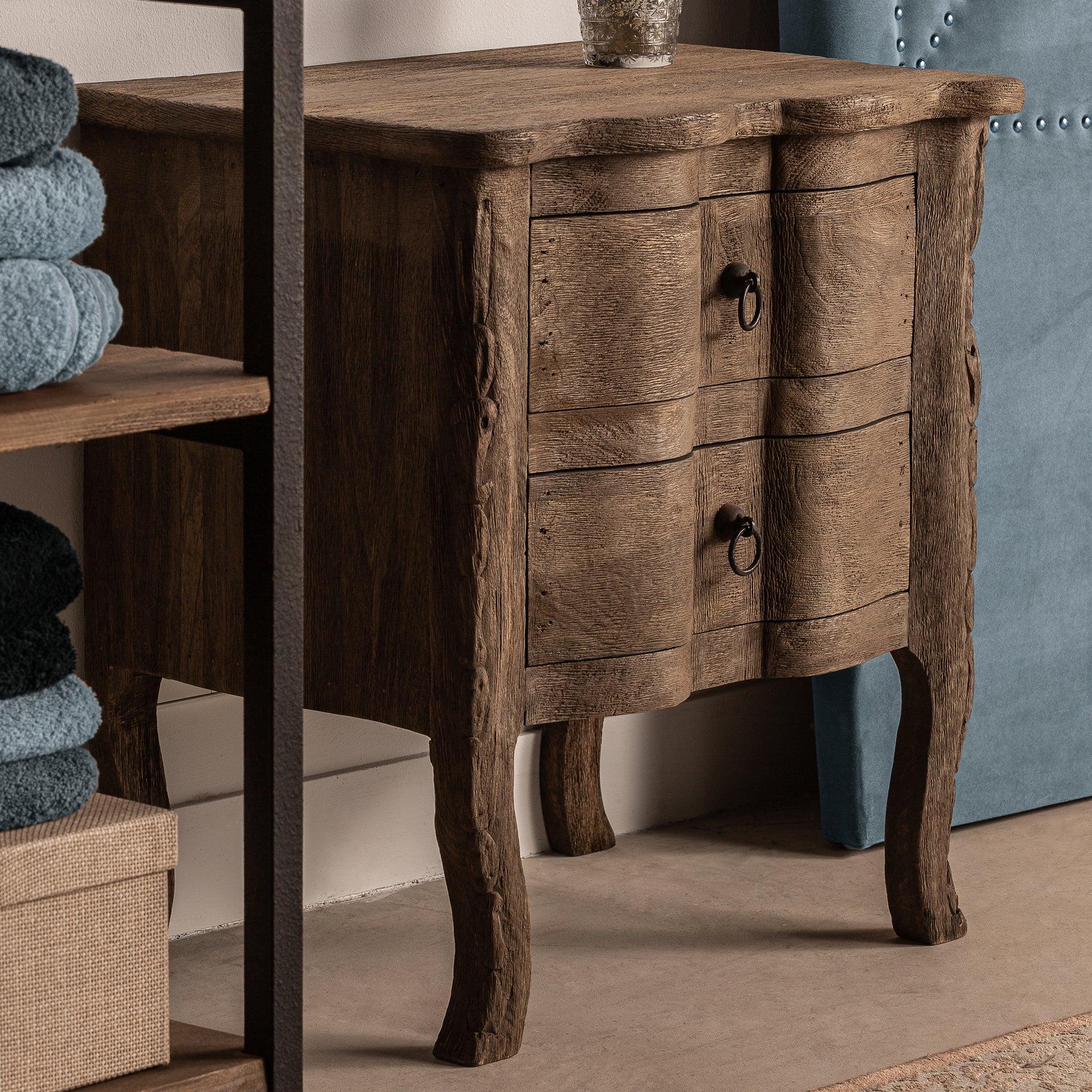 Munguia Mango Wood Bedside Table - Maison Rêves UK