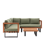 Nomad Eucalyptus Wood Corner Sofa Set - Maison Rêves UK
