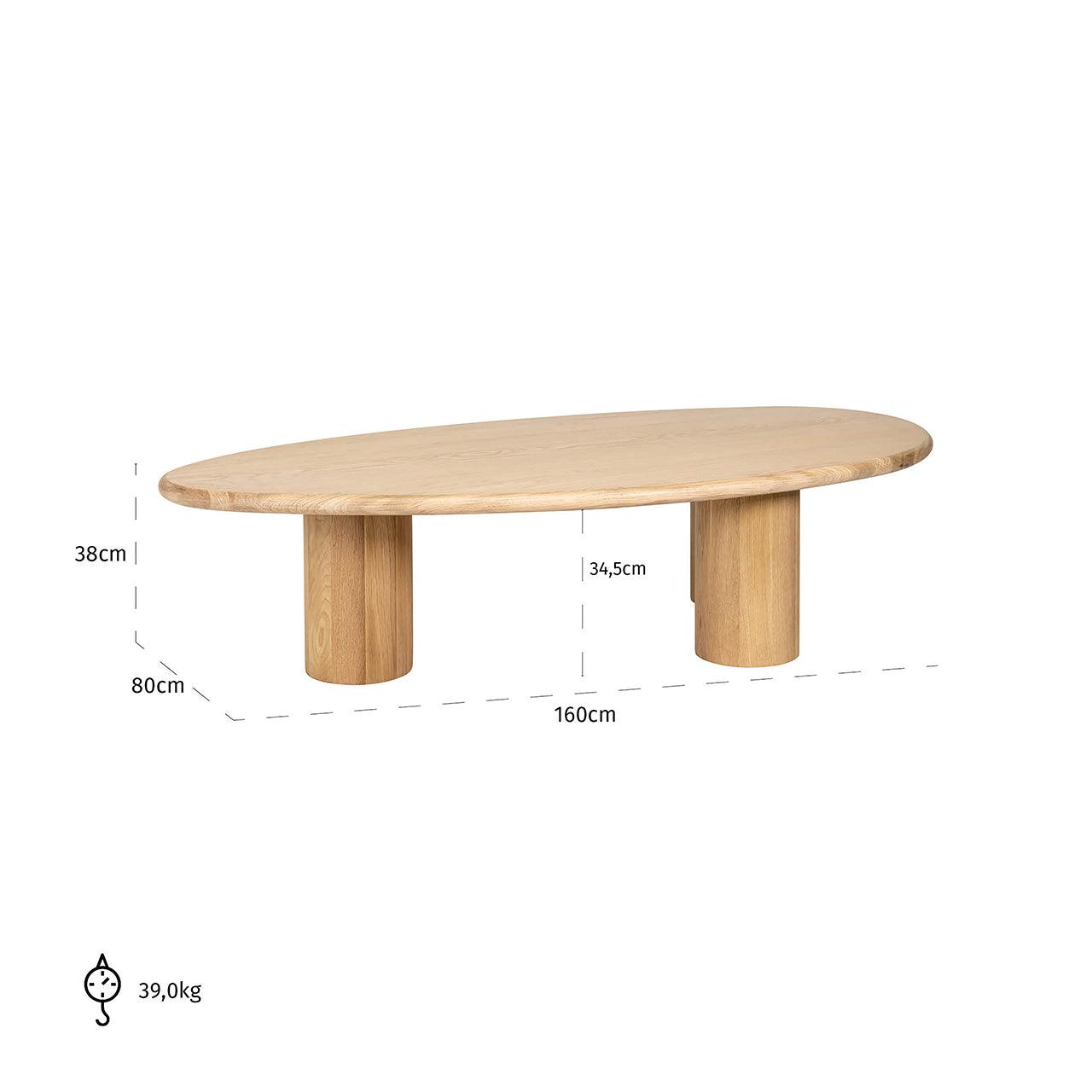 Oakley Natural Oak Wood Coffee Table by Richmond Interiors - Maison Rêves UK