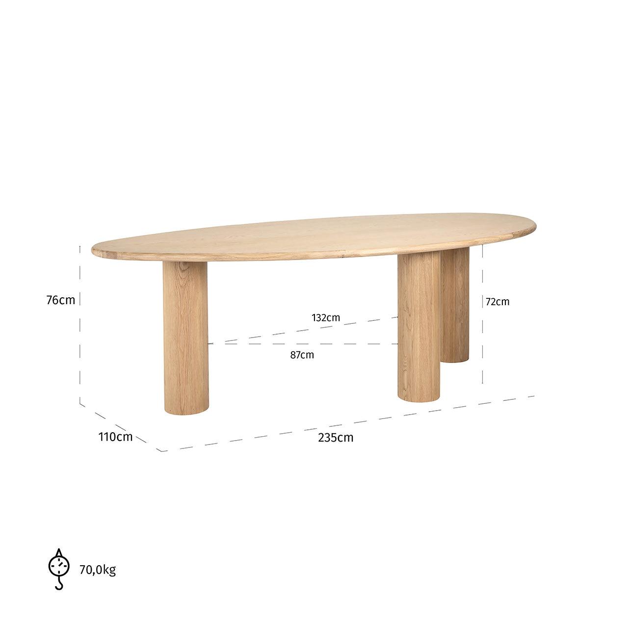 Oakley Natural Oak Wood Oval Dining Table by Richmond Interiors - Maison Rêves UK