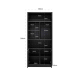 Oakura Large Black Oak Wood Bookcase with 2 Doors by Richmond Interiors - Maison Rêves UK