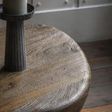 Orego Mango Wood Side Table Walnut Finish - Maison Rêves UK