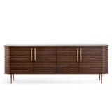 Paris Natural Walnut Sideboard with Gold Brass Handles by Berkeley Designs - Maison Rêves UK