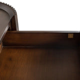 Pogoro Brown Wood Console Table with Dark Brass Frame - Landed Stock