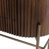 Pogoro Brown Wood Console Table with Dark Brass Frame - Landed Stock