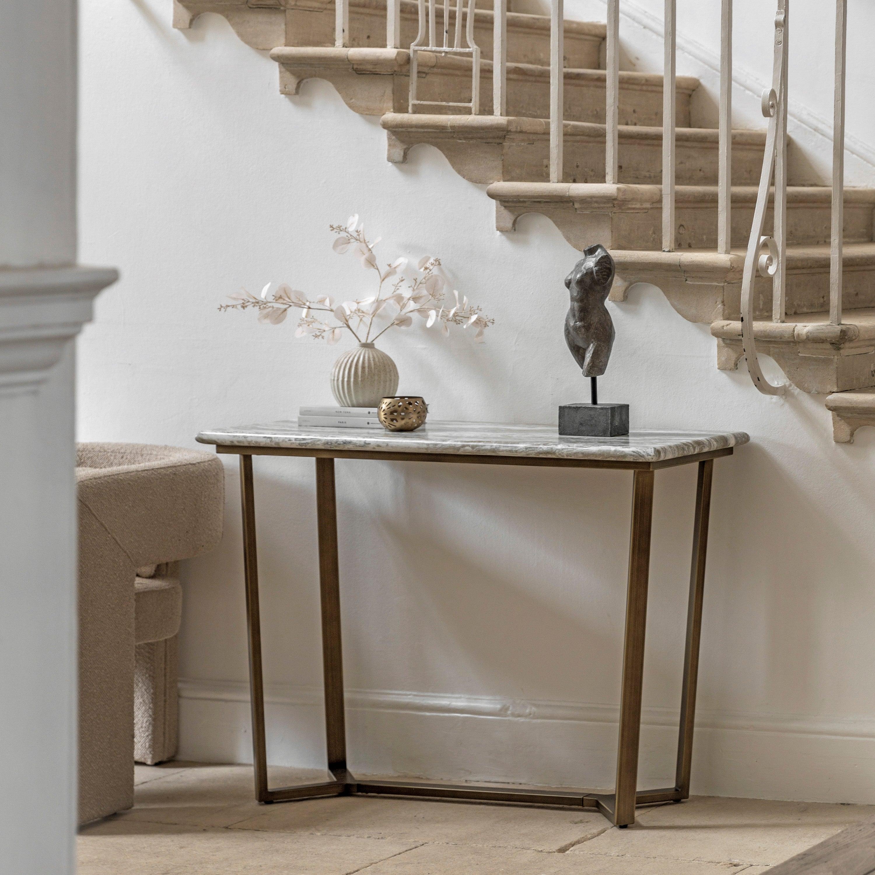 Ponte Console Table Faux Marble Top - Maison Rêves UK