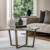 Ponte Round Coffee Table Faux Marble Top - Maison Rêves UK