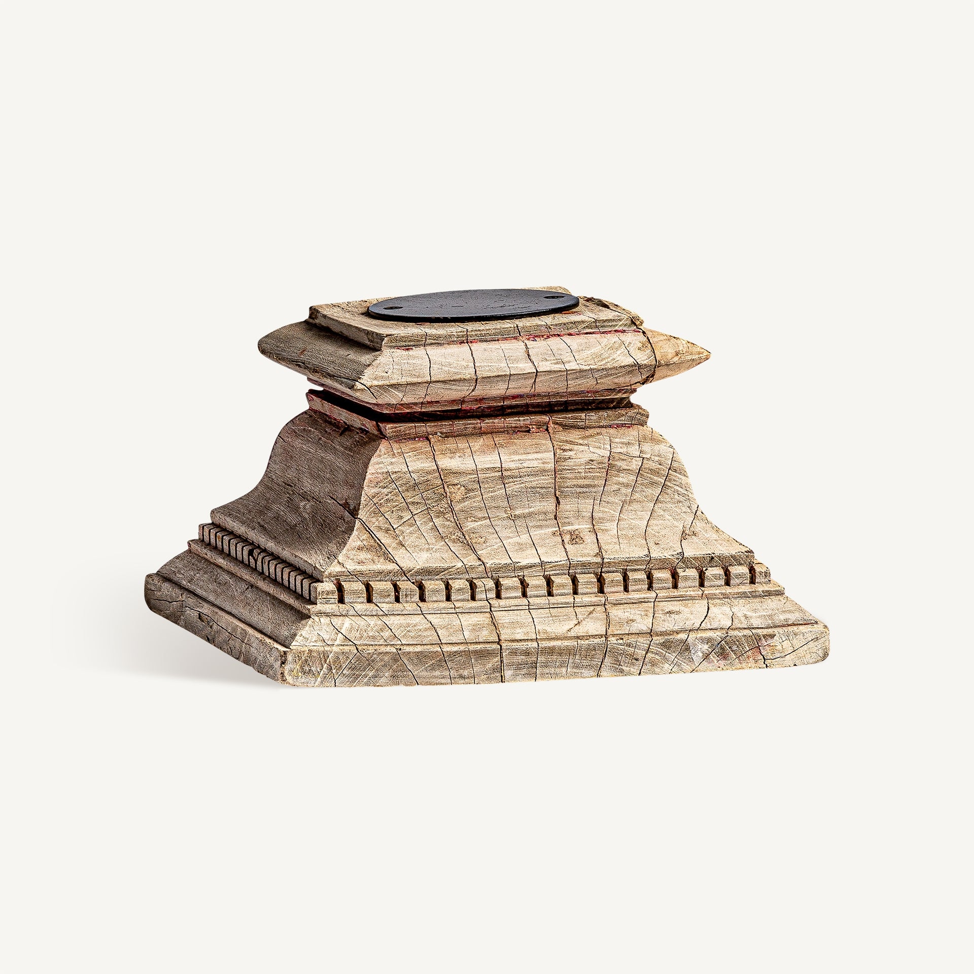 Dhobley Teak Wood Candle Holder - Maison Rêves UK