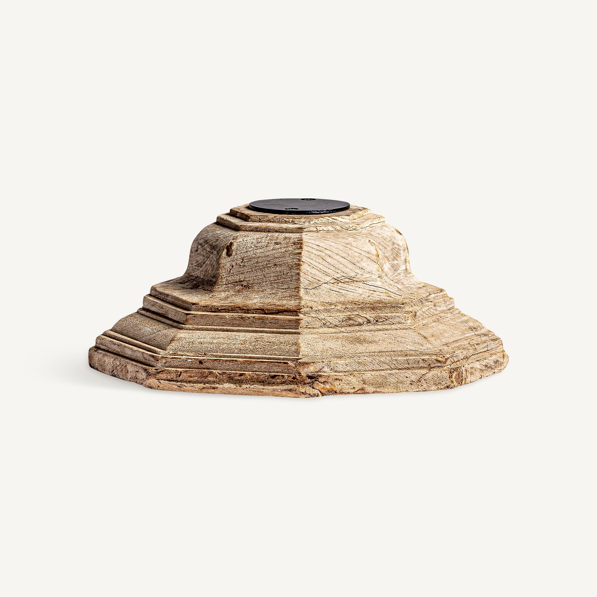 Dhobley Teak Wood Candle Holder - Maison Rêves UK