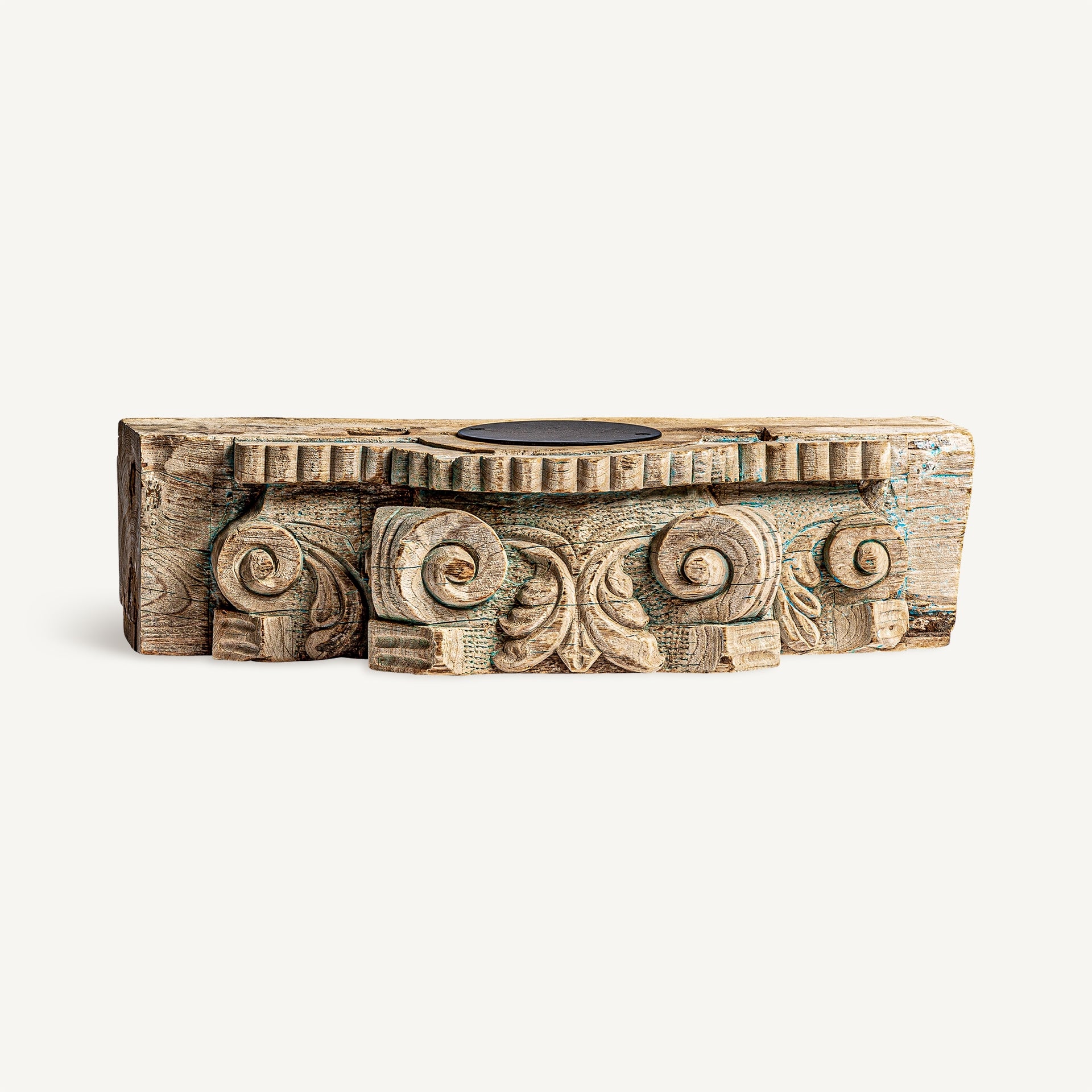 Dhobley Teak Wood Candle Holder - Maison Rêves UK