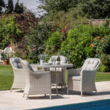 Prairie Rattan 4 Seater Round Dining Set - Maison Rêves UK