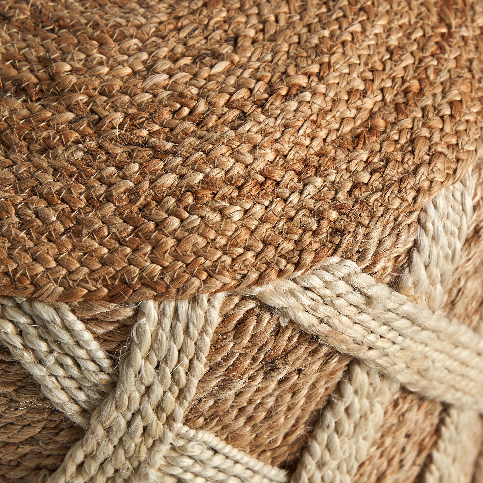 Elgin Jute Pouffe - Maison Rêves UK