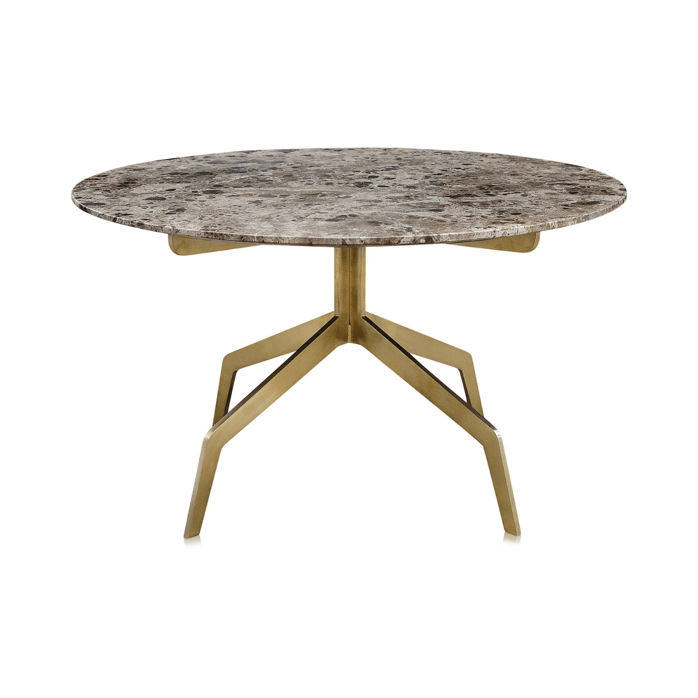 Razor Marble Top Circular Coffee Table with Gold Base D70cm - Maison Rêves UK