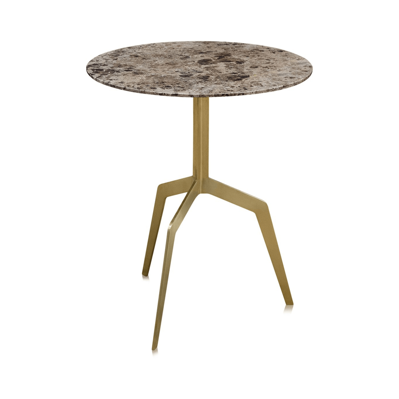 Razor Marble Top Circular Occasional Table with Gold Base D50cm - Maison Rêves UK