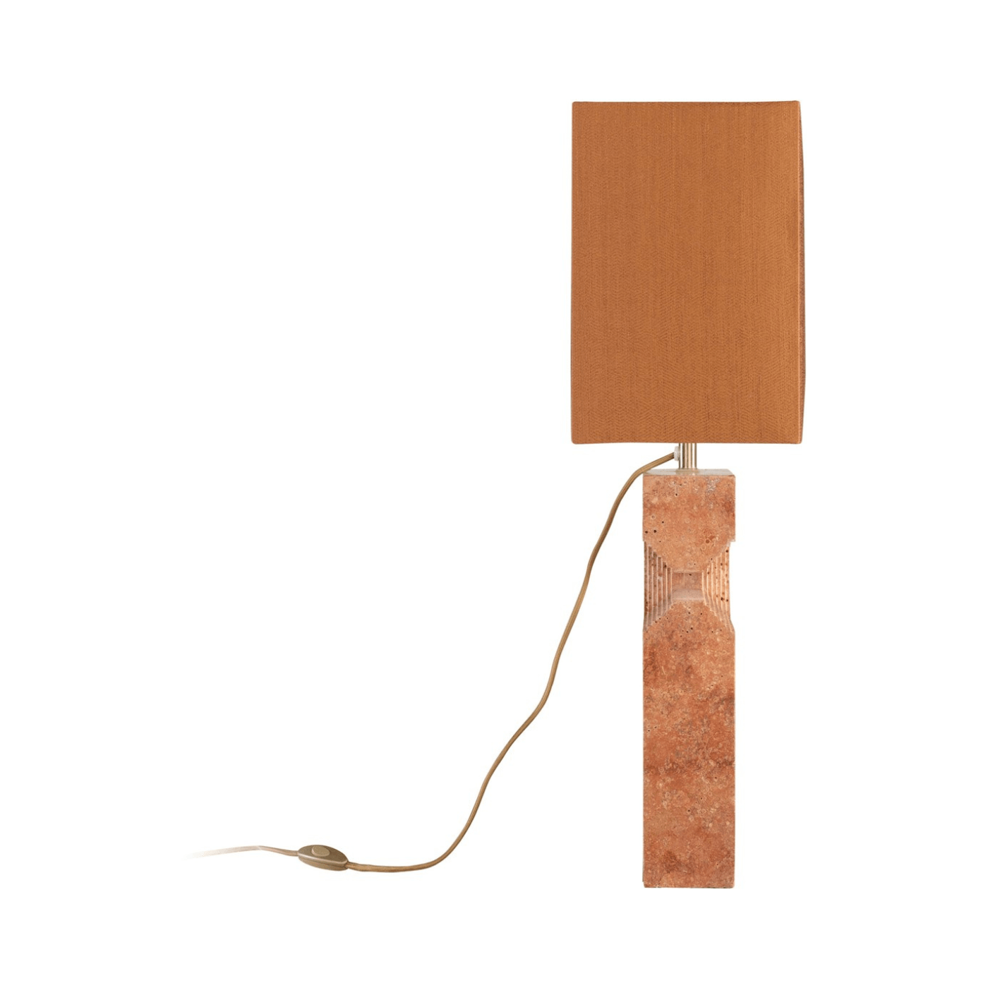 Reso Two Travertine Table Lamp with Shade - Maison Rêves UK