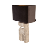 Reso Two Travertine Table Lamp with Shade - Maison Rêves UK