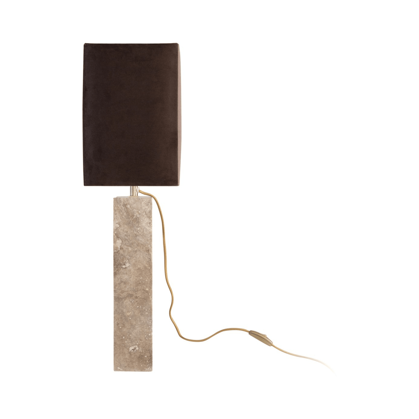 Reso Two Travertine Table Lamp with Shade - Maison Rêves UK