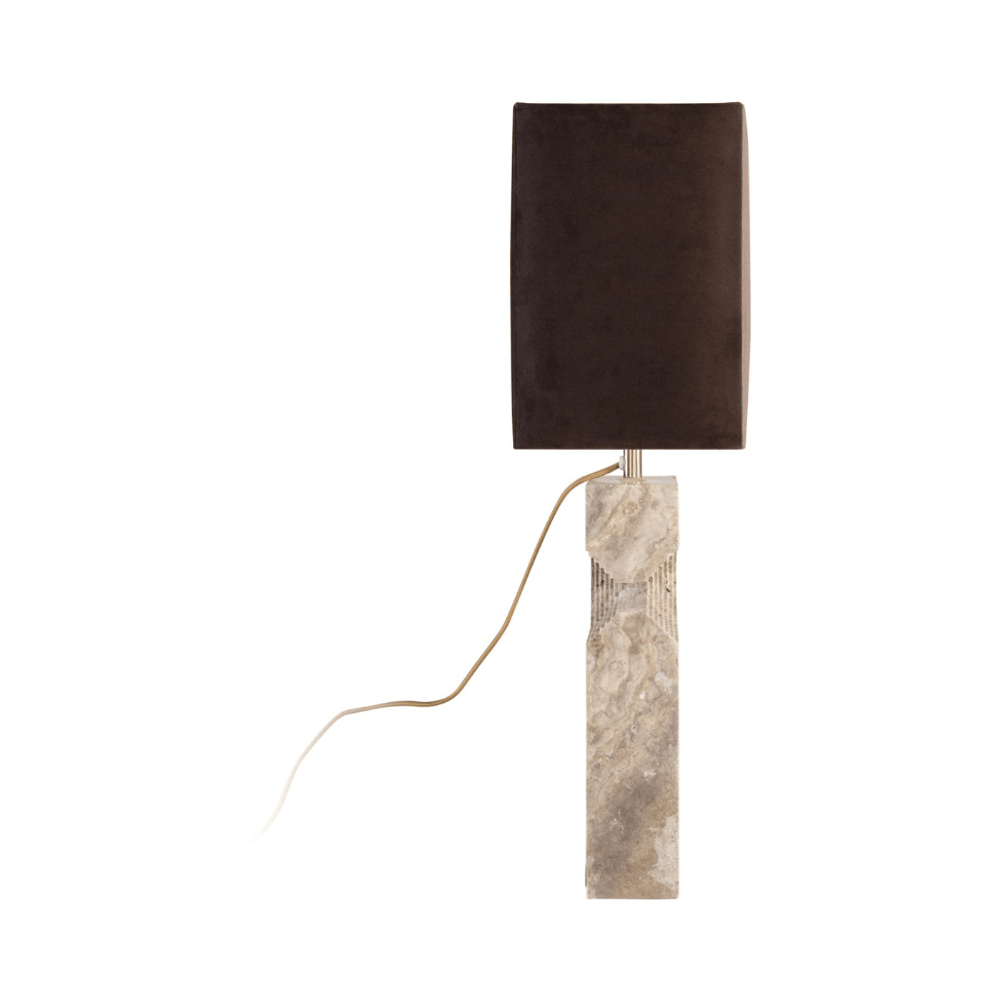 Reso Two Travertine Table Lamp with Shade - Maison Rêves UK