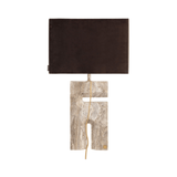 Reso Two Travertine Table Lamp with Shade - Maison Rêves UK