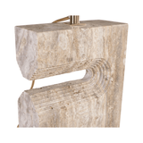 Reso Two Travertine Table Lamp with Shade - Maison Rêves UK