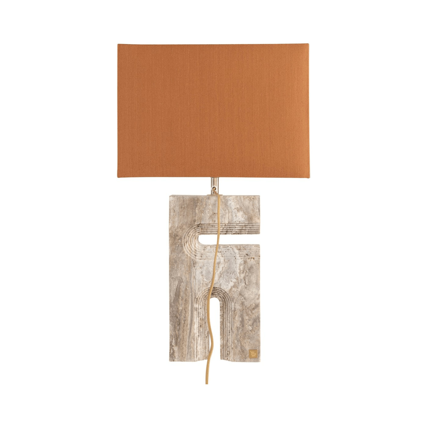 Reso Two Travertine Table Lamp with Shade - Maison Rêves UK