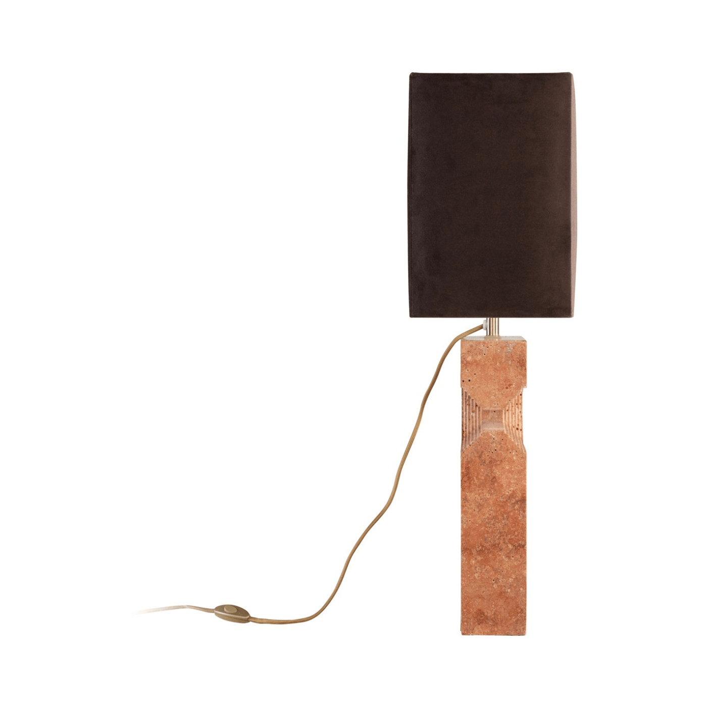 Reso Two Travertine Table Lamp with Shade - Maison Rêves UK