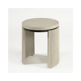 Ricky Grey/White Oak Wood Side Table with Oak Wood Top - Maison Rêves UK