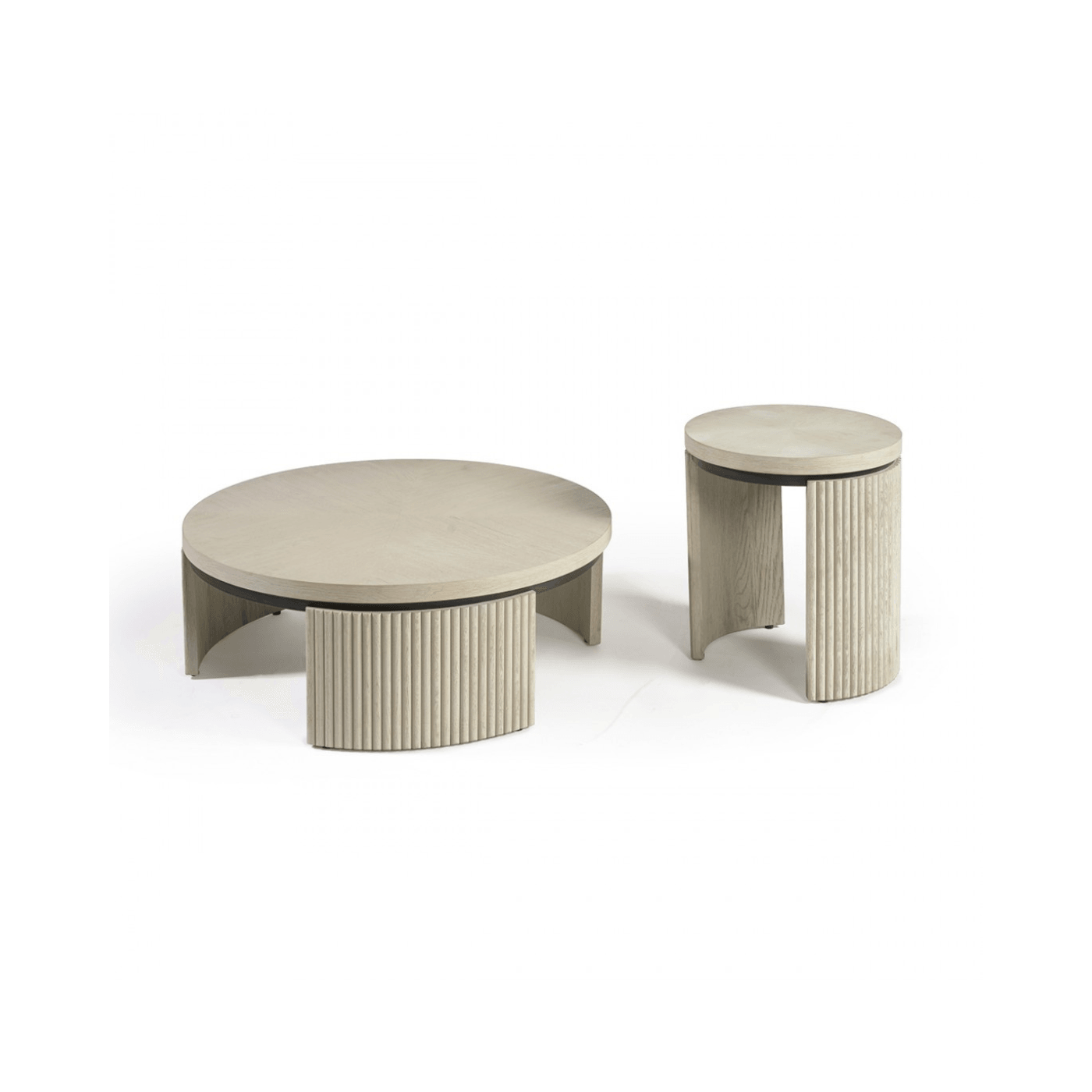 Ricky Grey/White Oak Wood Side Table with Oak Wood Top - Maison Rêves UK