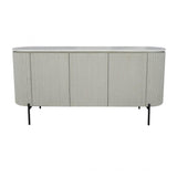 Ricky Grey/White Oak Wood Sideboard with Stone Top - Maison Rêves UK