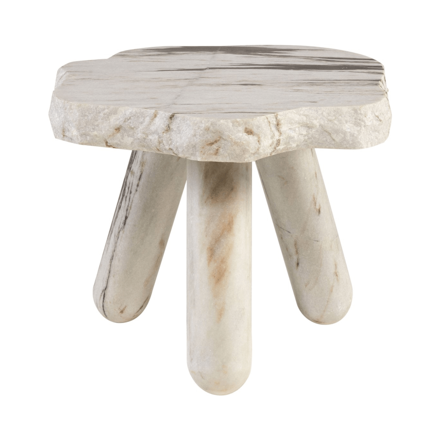 Rocky Panda White Marble Side Table - Maison Rêves UK