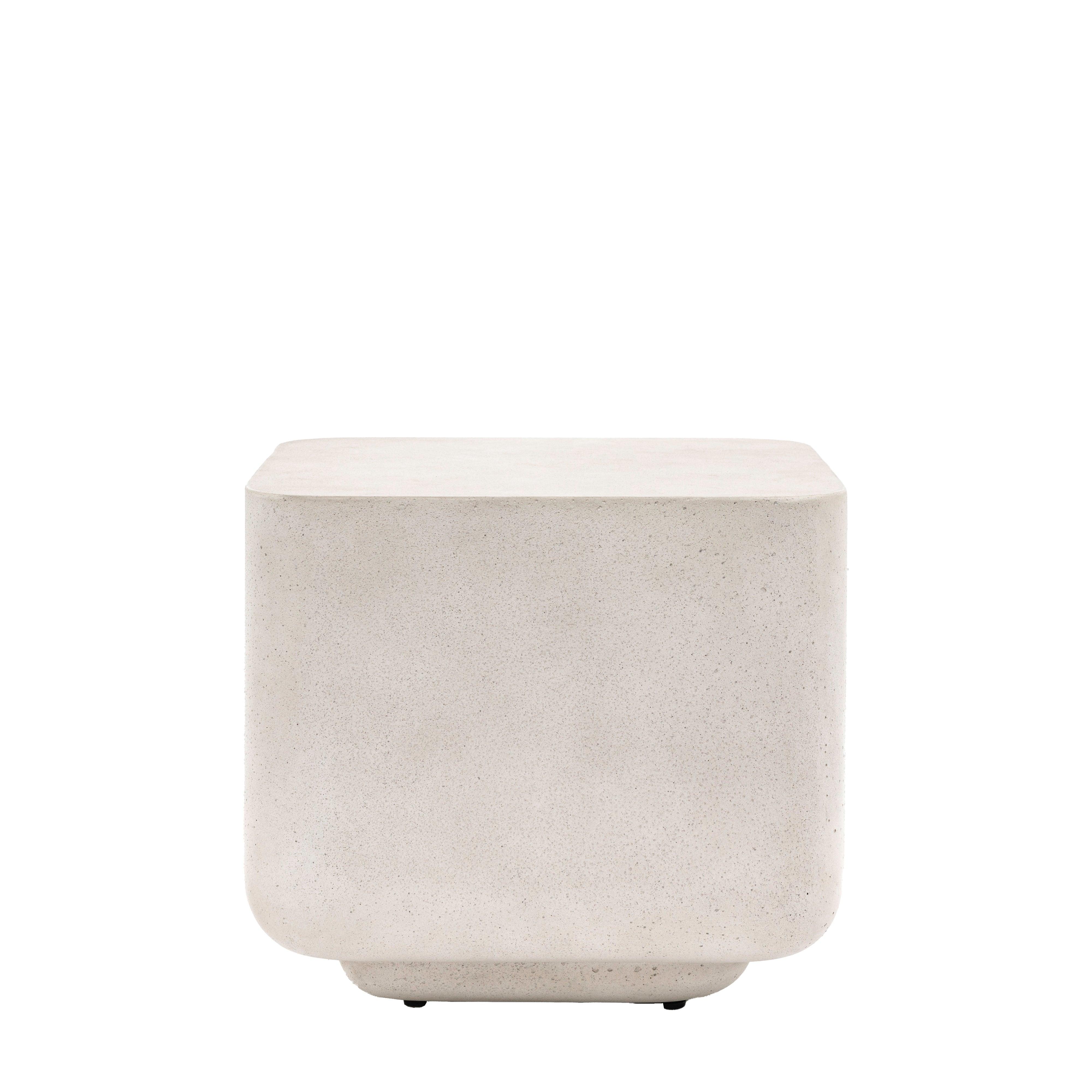 Rozzan Side Table Concrete Finish - Maison Rêves UK