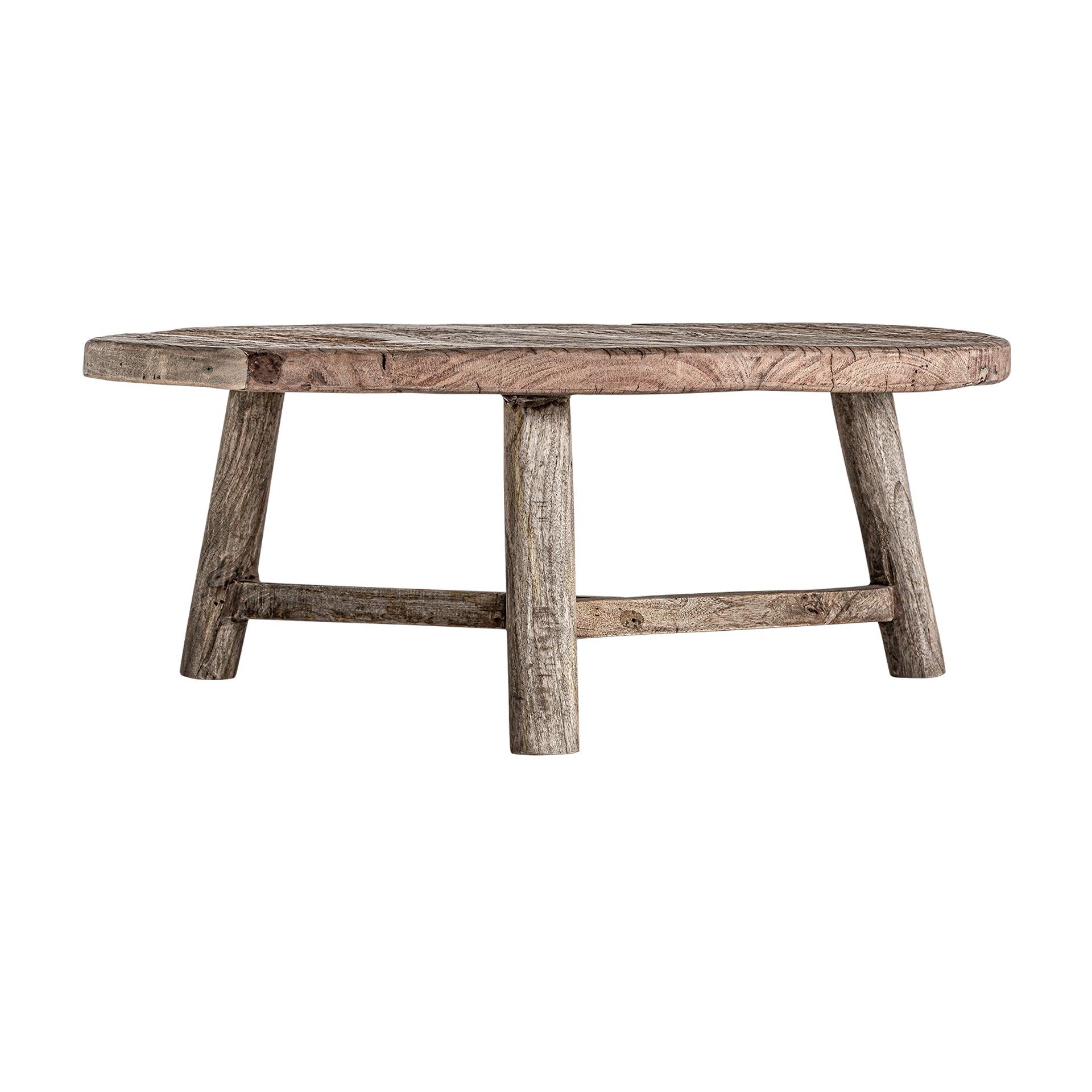 Samsun Recycled Pine Wood Circular Coffee Table - Maison Rêves UK