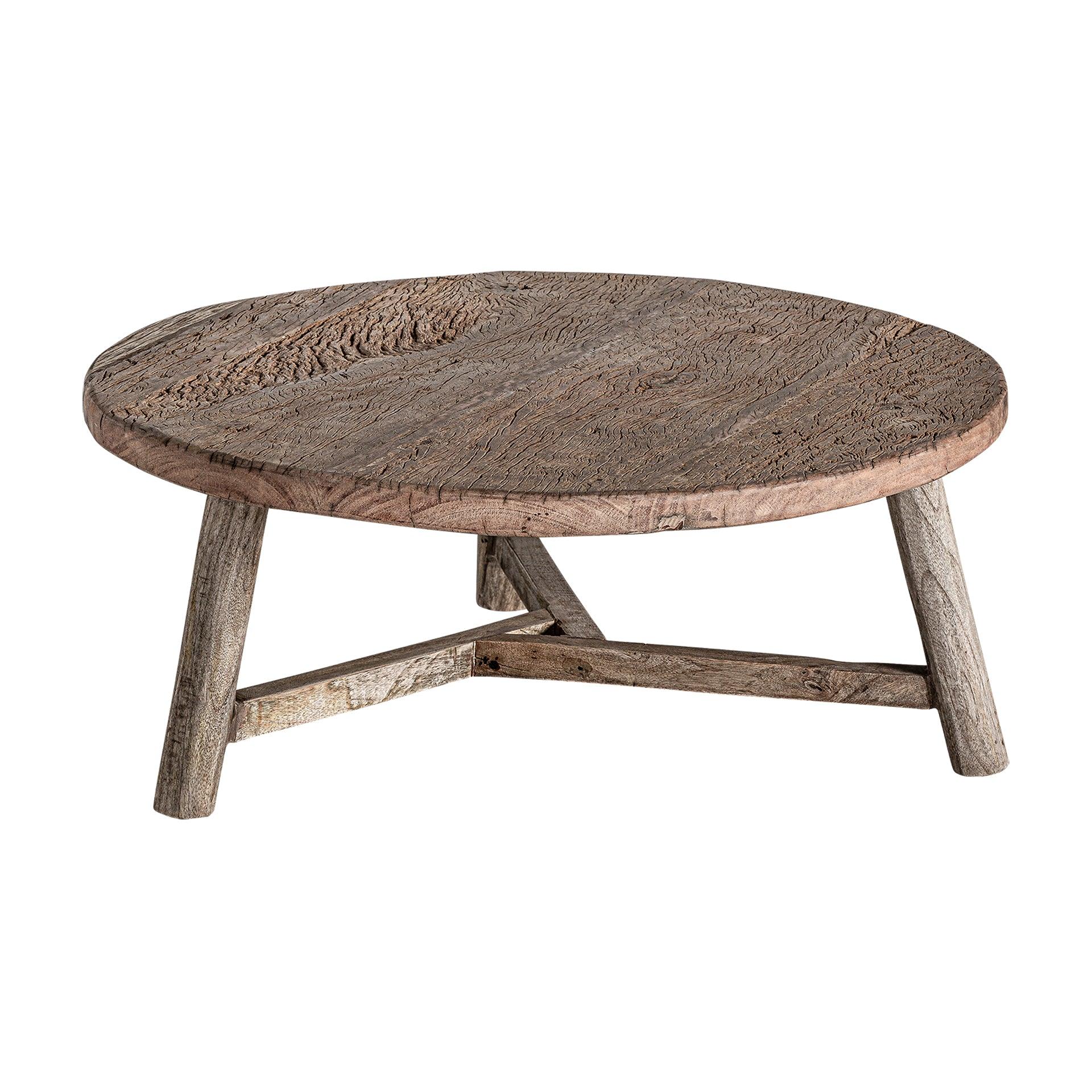 Samsun Recycled Pine Wood Circular Coffee Table - Maison Rêves UK