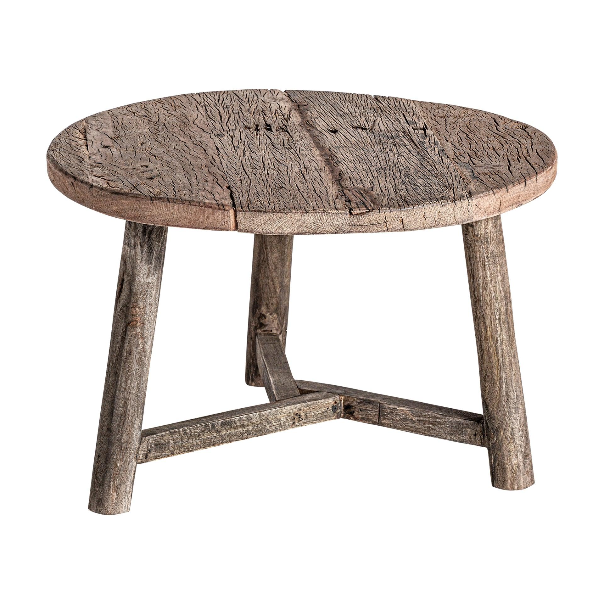 Samsun Recycled Pine Wood Circular Coffee Table - Small - Maison Rêves UK