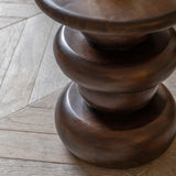 Sculpture Dark Mango Wood Side Table - Maison Rêves UK